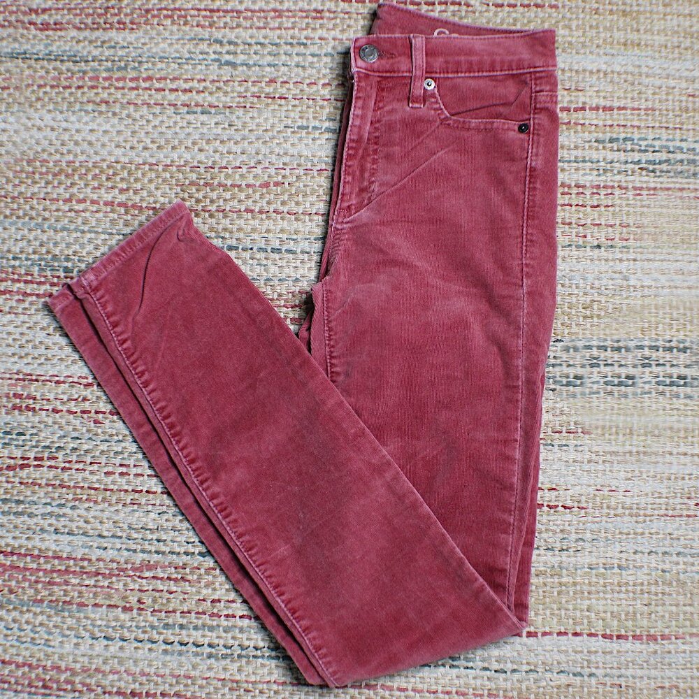 Gap 1969 Ladies 5 Pocket Corduroy Pink Coral True Skinny Jeans Size 25r